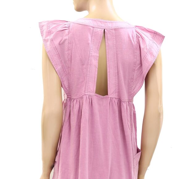 Daily Practice by Anthropologie Short-Sleeve Mini Dress Cotton Solid XS-P 271428 - Picture 10 of 11